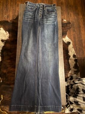 Rock & Roll Cowgirl Dark Blue Button-Fly Trouser Jeans